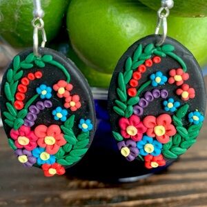 Handmade polymer clay earrings.